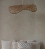 Rattanowy Klosz Do Lampy Wiszącej w Stylu Boho Naturalna CHAPEAU BAYU015N-L-75x20 BAZAR BIZAR